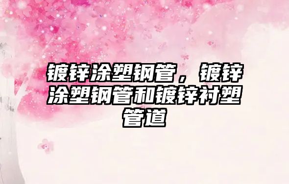 鍍鋅涂塑鋼管，鍍鋅涂塑鋼管和鍍鋅襯塑管道