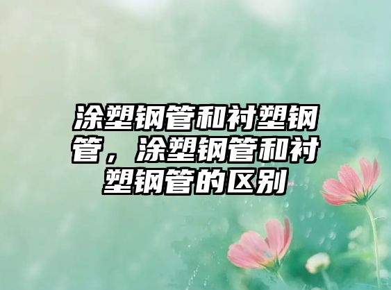 涂塑鋼管和襯塑鋼管，涂塑鋼管和襯塑鋼管的區(qū)別