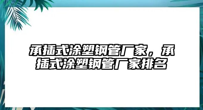 承插式涂塑鋼管廠家，承插式涂塑鋼管廠家排名