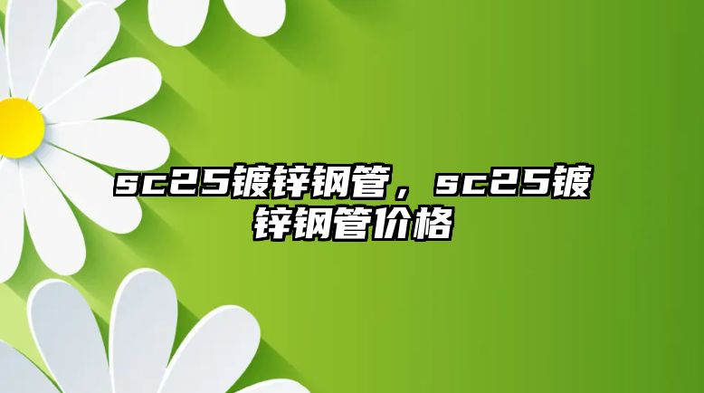 sc25鍍鋅鋼管，sc25鍍鋅鋼管價格