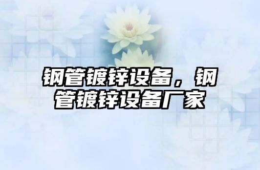 鋼管鍍鋅設備，鋼管鍍鋅設備廠家