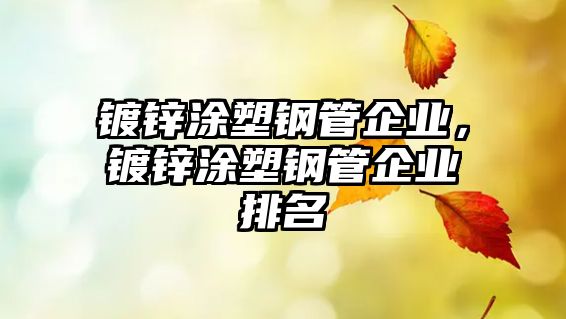 鍍鋅涂塑鋼管企業(yè)，鍍鋅涂塑鋼管企業(yè)排名