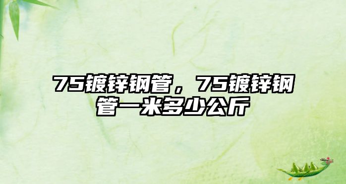 75鍍鋅鋼管，75鍍鋅鋼管一米多少公斤