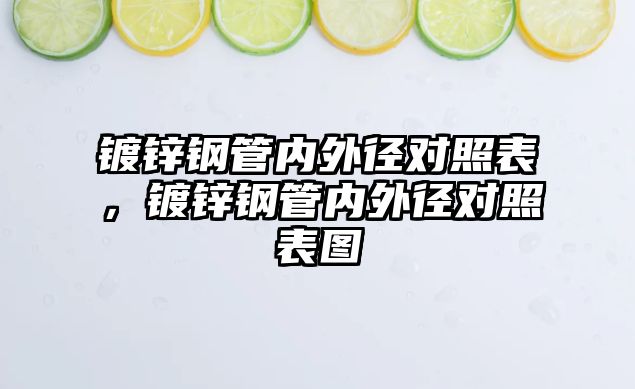 鍍鋅鋼管內(nèi)外徑對照表，鍍鋅鋼管內(nèi)外徑對照表圖